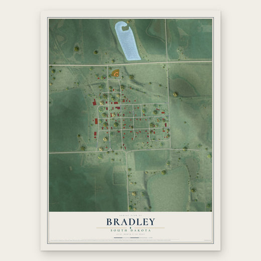 Bradley, South Dakota map print, the full design