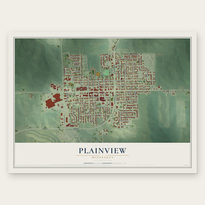 Plainview, Minnesota map print, the full design