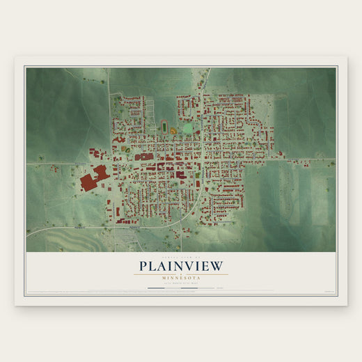 Plainview, Minnesota map print, the full design