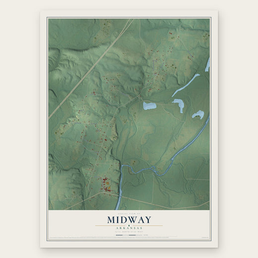 Midway, Arkansas map print, the full design