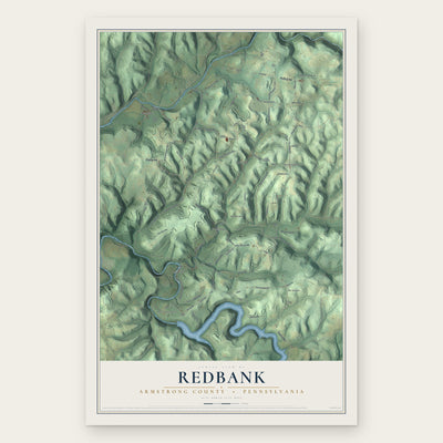 Redbank, Armstrong County, Pennsylvania map print, the full design