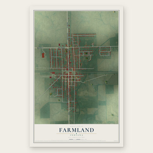 Farmland, Indiana map print, the full design