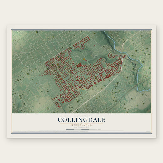 Collingdale, Pennsylvania map print, the full design