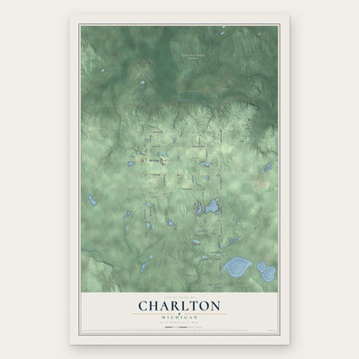 Charlton, Michigan map print, the full design