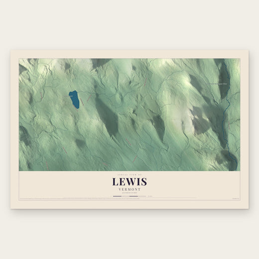 Lewis, Vermont map print, the full design