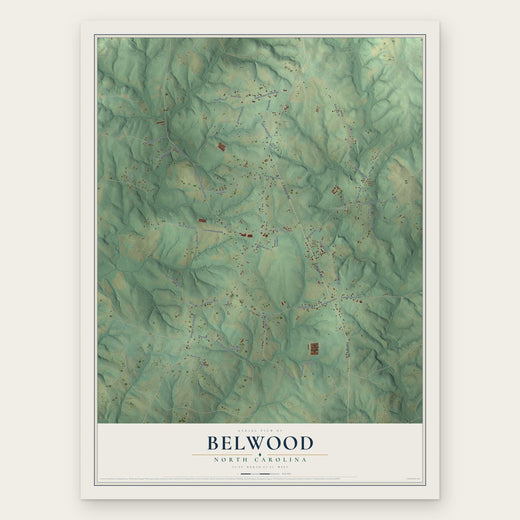 Belwood, North Carolina map print, the full design