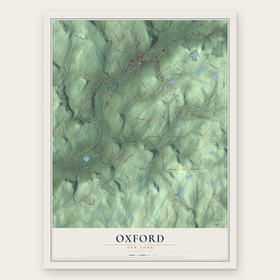Oxford, New York map print, the full design