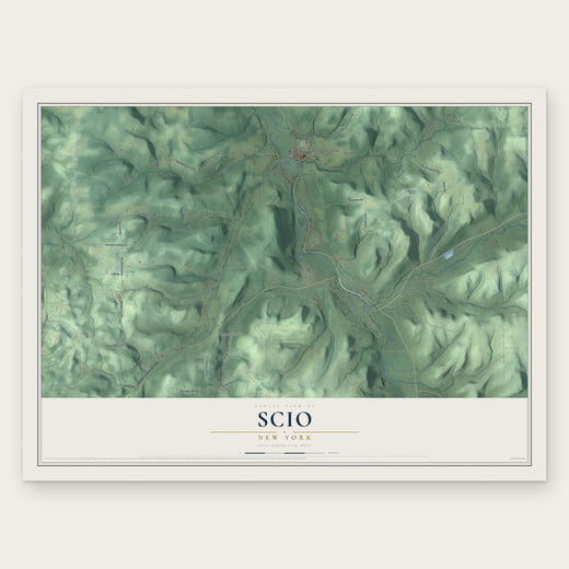 Scio, New York map print, the full design
