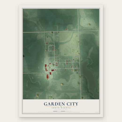 Garden City, South Dakota map print, the full design