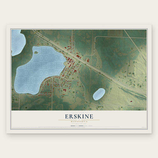 Erskine, Minnesota map print, the full design