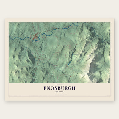 Enosburgh, Vermont map print, the full design