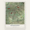 Hughestown, Pennsylvania map print, the full design