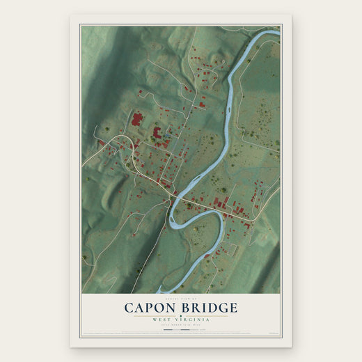 Capon Bridge, West Virginia map print, the full design