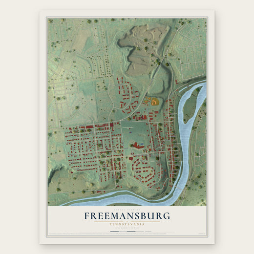 Freemansburg, Pennsylvania map print, the full design