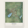 Morris, Minnesota map print, the full design