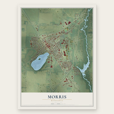 Morris, Minnesota map print, the full design