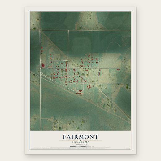 Fairmont, Oklahoma map print, the full design