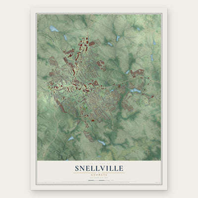 Snellville, Georgia map print, the full design