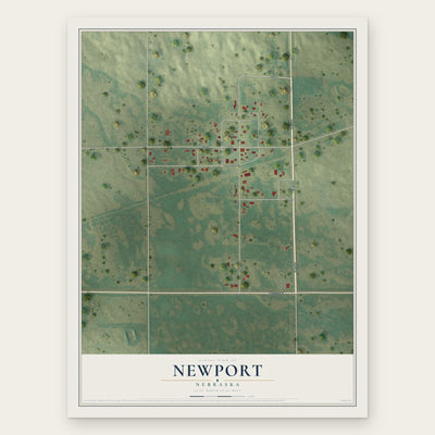 Newport, Nebraska map print, the full design
