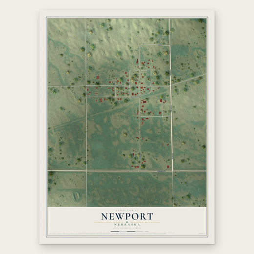 Newport, Nebraska map print, the full design