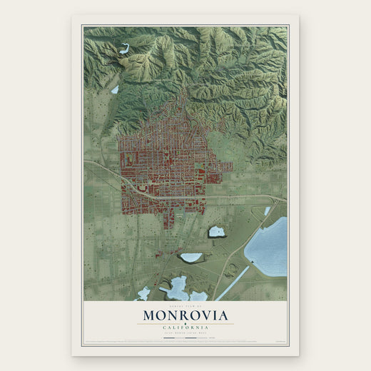 Monrovia, California map print, the full design