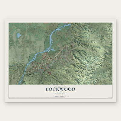 Lockwood, Montana map print, the full design
