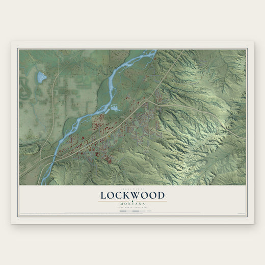 Lockwood, Montana map print, the full design