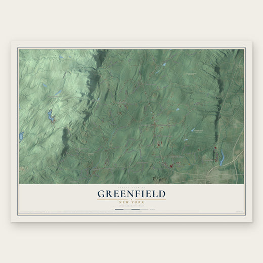 Greenfield, New York map print, the full design