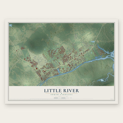 Little River, South Carolina map print, the full design