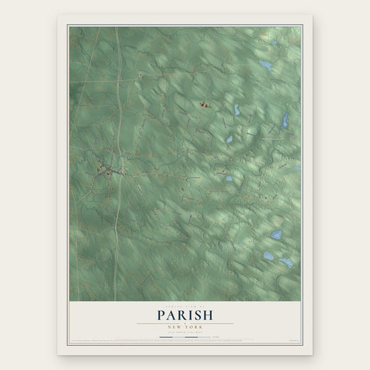 Parish, New York map print, the full design
