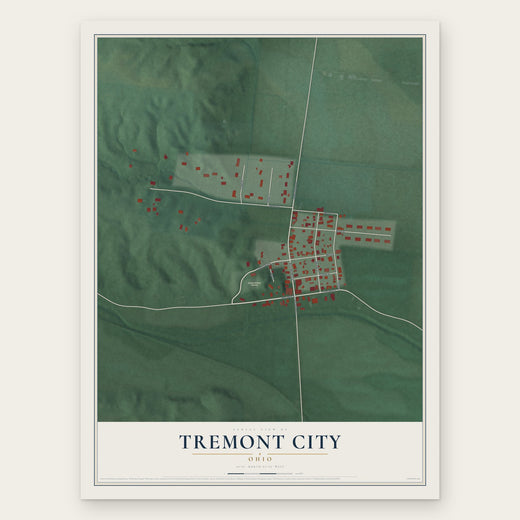 Tremont City, Ohio map print, the full design