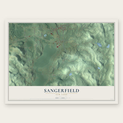 Sangerfield, New York map print, the full design
