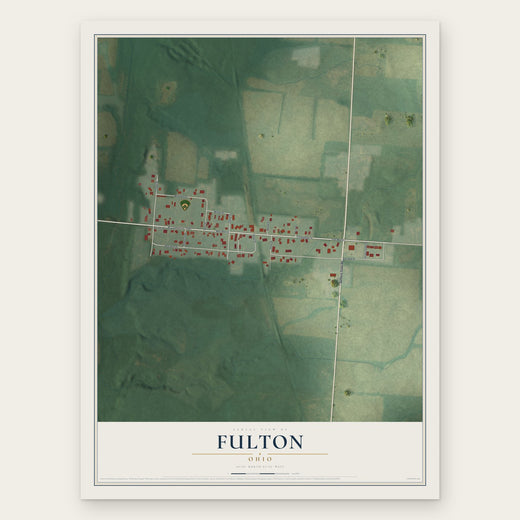 Fulton, Ohio map print, the full design