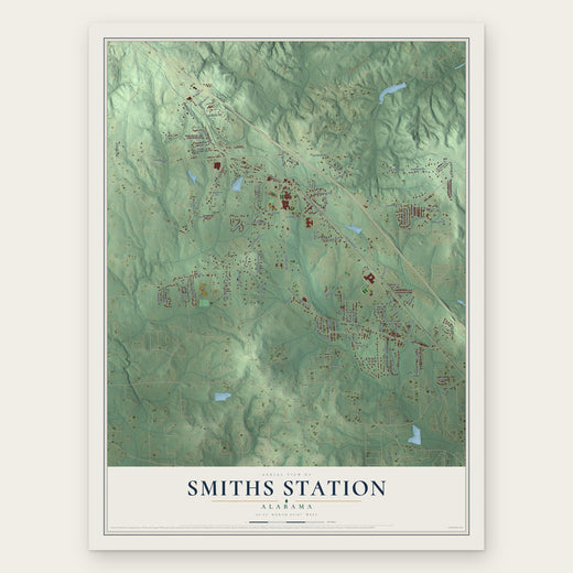 Smiths Station, Alabama map print, the full design