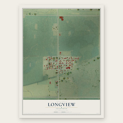 Longview, Illinois map print, the full design