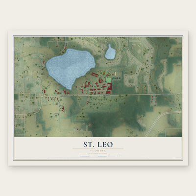 St. Leo, Florida map print, the full design