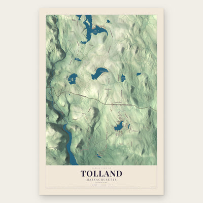 Tolland, Massachusetts map print, the full design