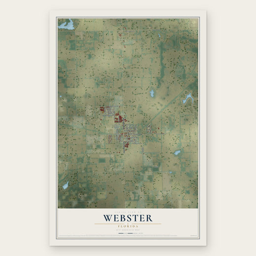 Webster, Florida map print, the full design