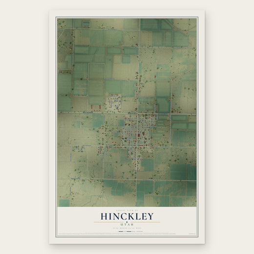 Hinckley, Utah map print, the full design