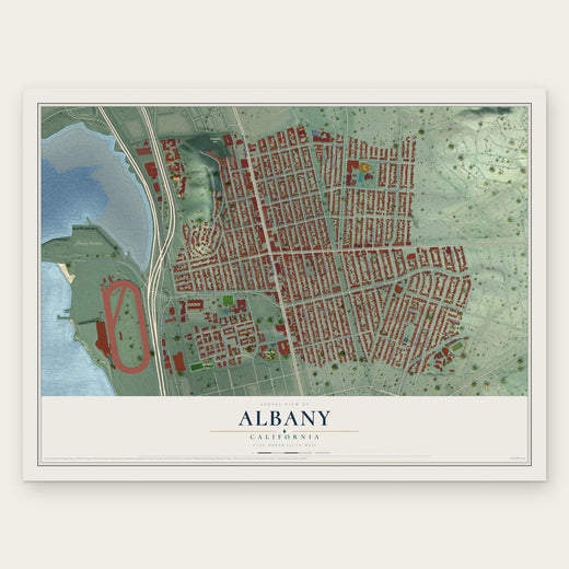 Albany, California map print, the full design