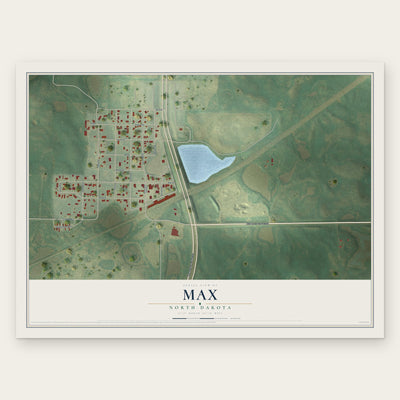Max, North Dakota map print, the full design