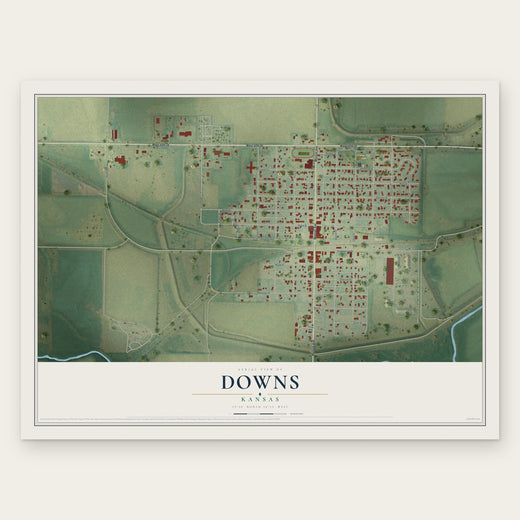 Downs, Kansas map print, the full design