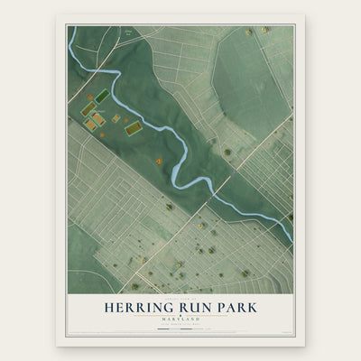 Herring Run Park, Maryland map print, the full design