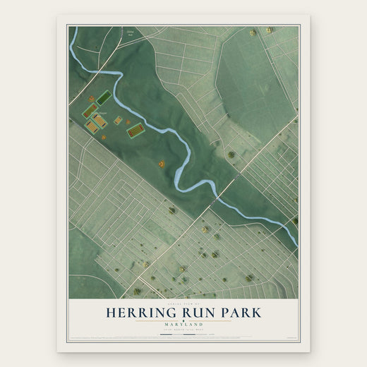 Herring Run Park, Maryland map print, the full design