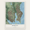 Rowlett, Texas map print, the full design