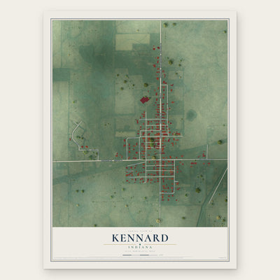 Kennard, Indiana map print, the full design