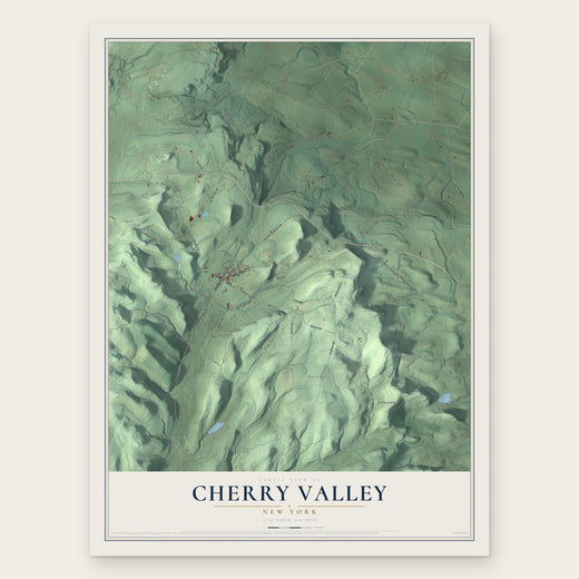 Cherry Valley, New York map print, the full design