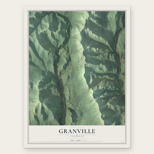 Granville, Vermont map print, the full design