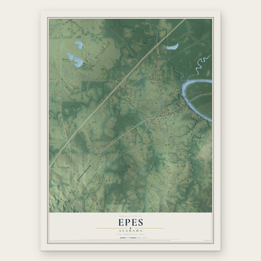 Epes, Alabama map print, the full design