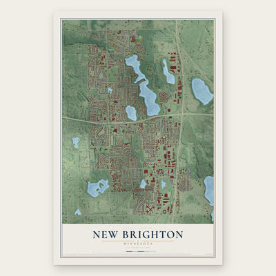 New Brighton, Minnesota map print, the full design